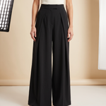 Pleated Wide Leg Trousers with Side Pockets – colour variant view