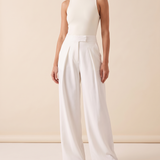 Pleated Wide Leg Trousers with Side Pockets – colour variant view