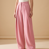 Pleated Wide Leg Trousers with Side Pockets – colour variant view