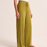 Polka Dot Wide Leg Trousers with Elastic Waist – three-quarter view