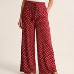 Polka Dot Wide Leg Trousers with Elastic Waist – colour variant view