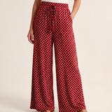 Polka Dot Wide Leg Trousers with Elastic Waist – colour variant view