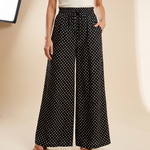 Polka Dot Wide Leg Trousers with Elastic Waist – colour variant view