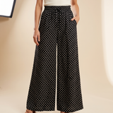 Polka Dot Wide Leg Trousers with Elastic Waist – colour variant view