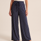 Polka Dot Wide Leg Trousers with Elastic Waist – colour variant view