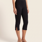 Skinny Capri Trousers with Split Hem – three-quarter view