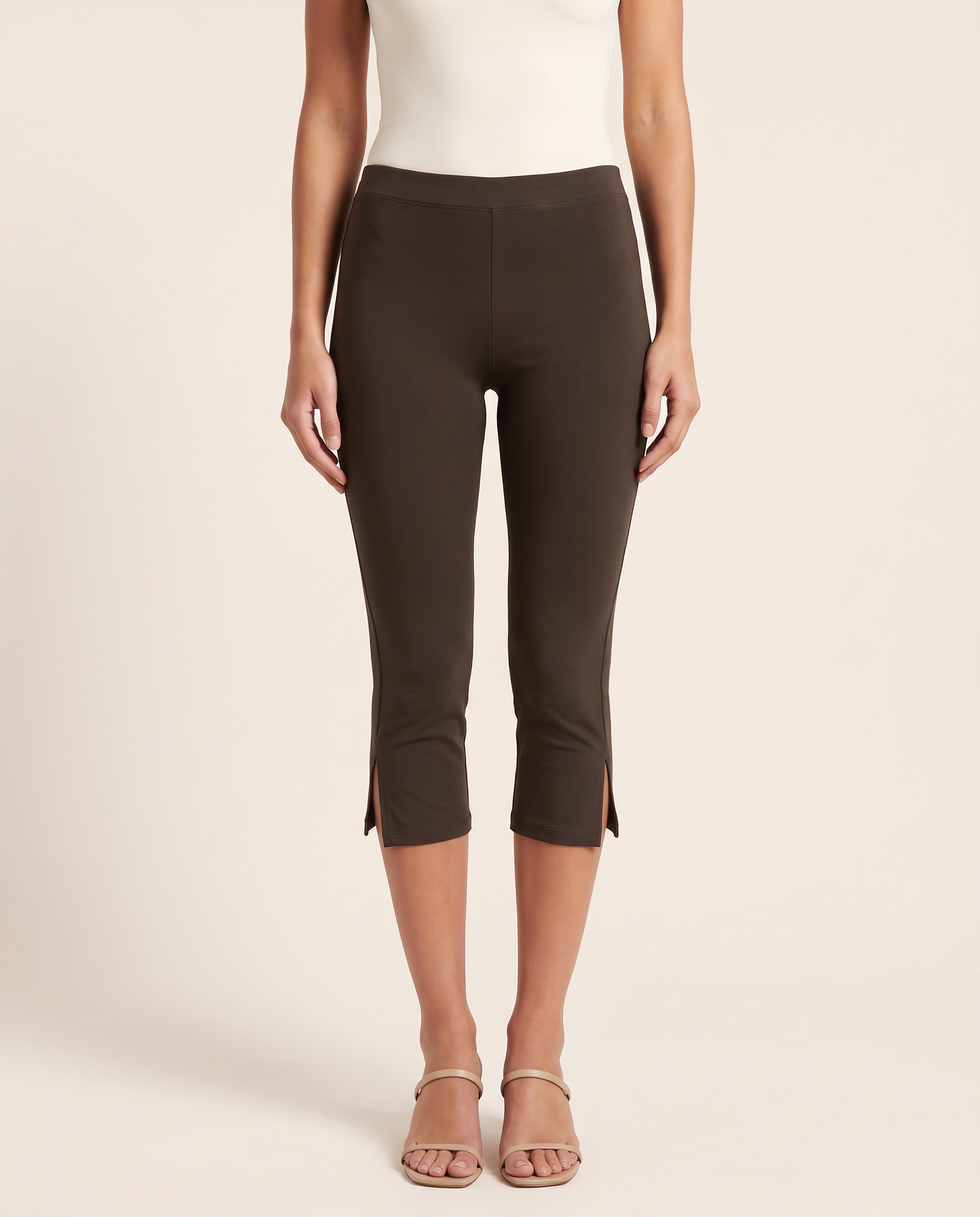 Skinny Capri Trousers with Split Hem – colour variant view