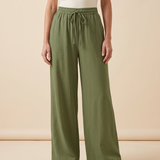 Wide Leg Beach Trousers with Drawstring Waist – colour variant view