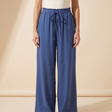 Wide Leg Beach Trousers with Drawstring Waist – colour variant view