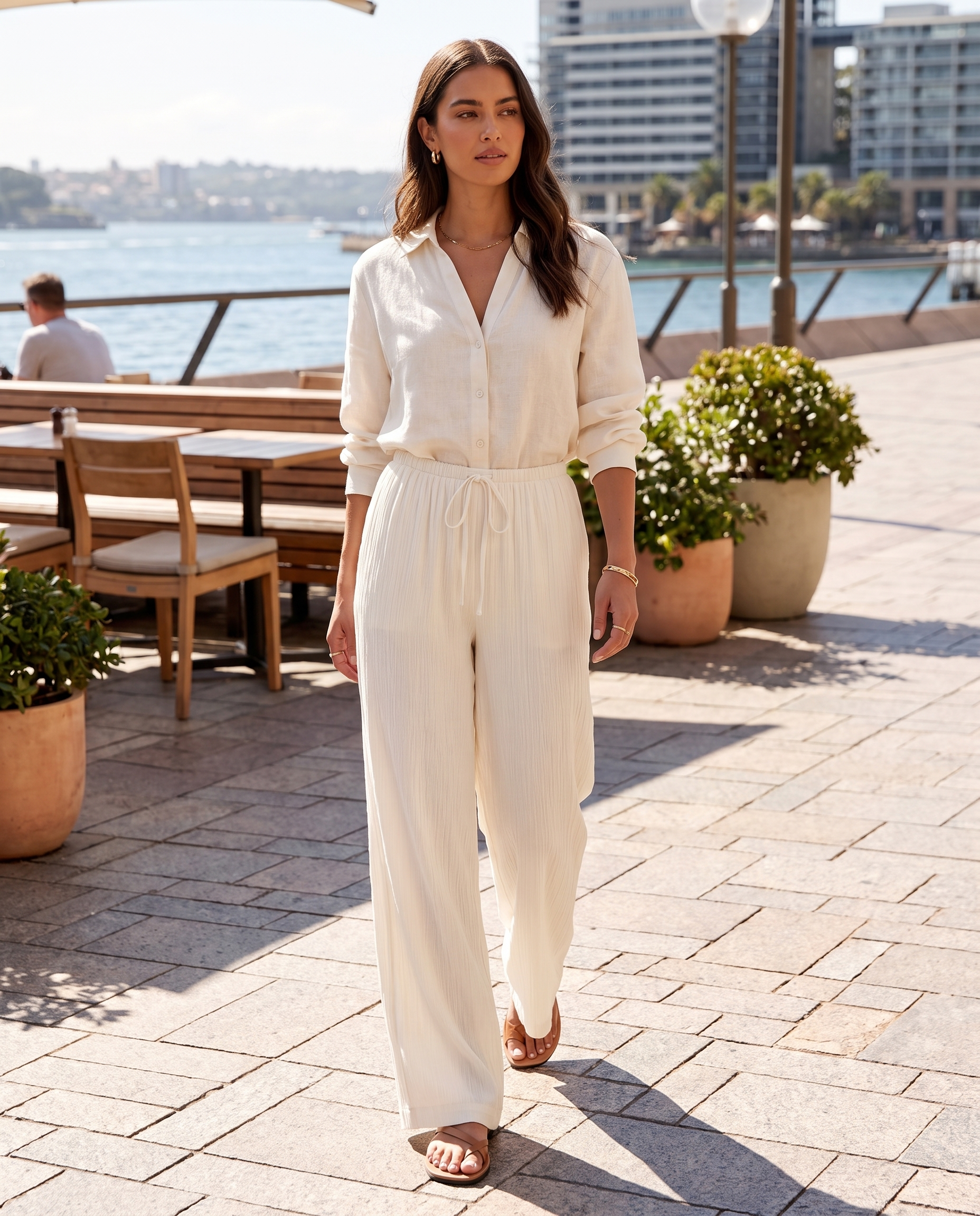 Pleated Wide Leg Trousers with High Waist – product detail view 1
