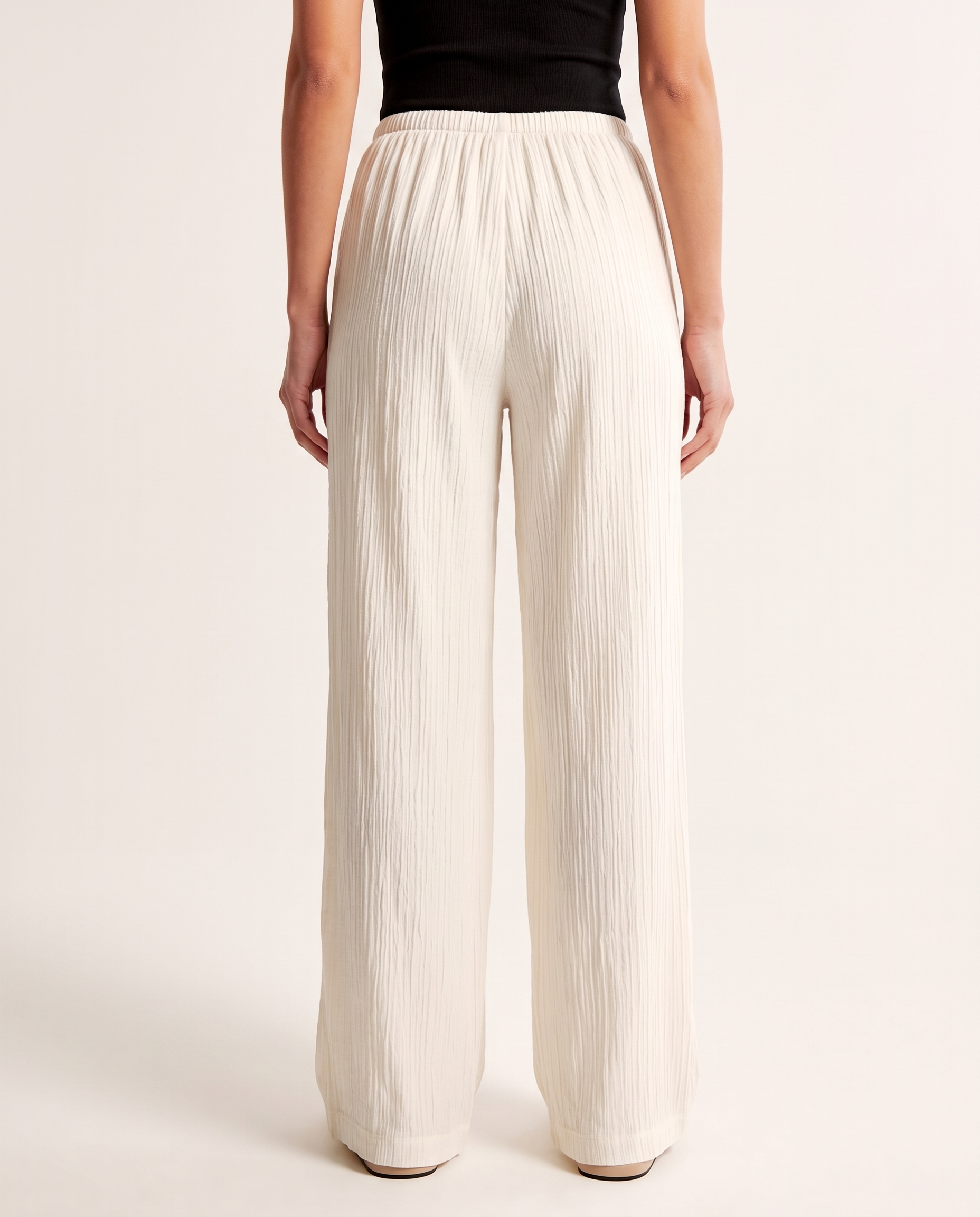 Pleated Wide Leg Trousers with High Waist – alternate product view