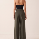 Pleated Wide Leg Trousers with Side Pockets – alternate product view