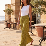 Polka Dot Wide Leg Trousers with Elastic Waist – product detail view 1