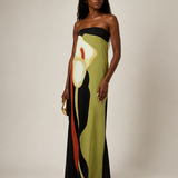 Strapless Open-Back Printed Maxi Dress – primary product view