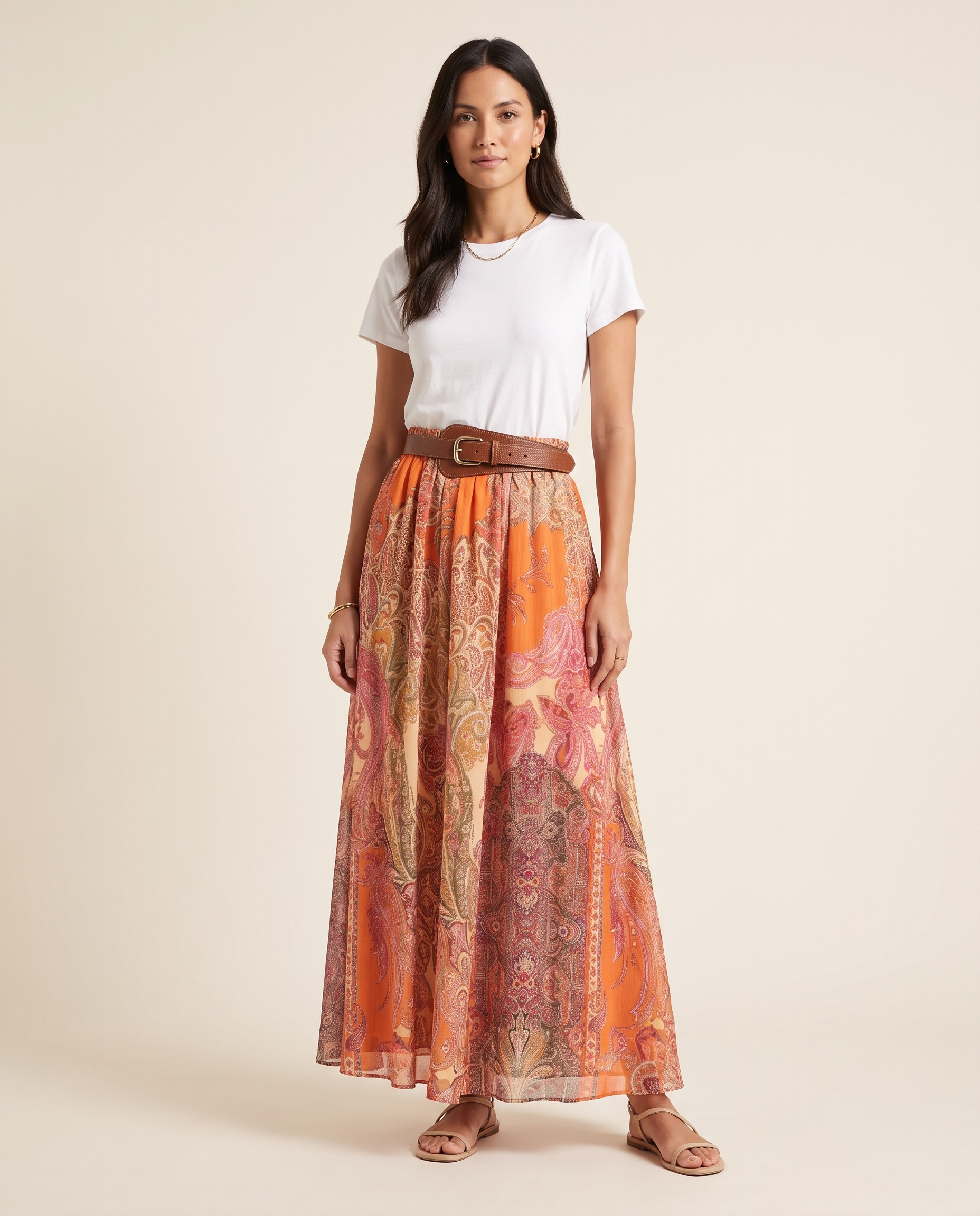 Printed Maxi Skirt with High Waist – primary product view