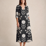 Printed Midi Dress with Pockets — Black studio