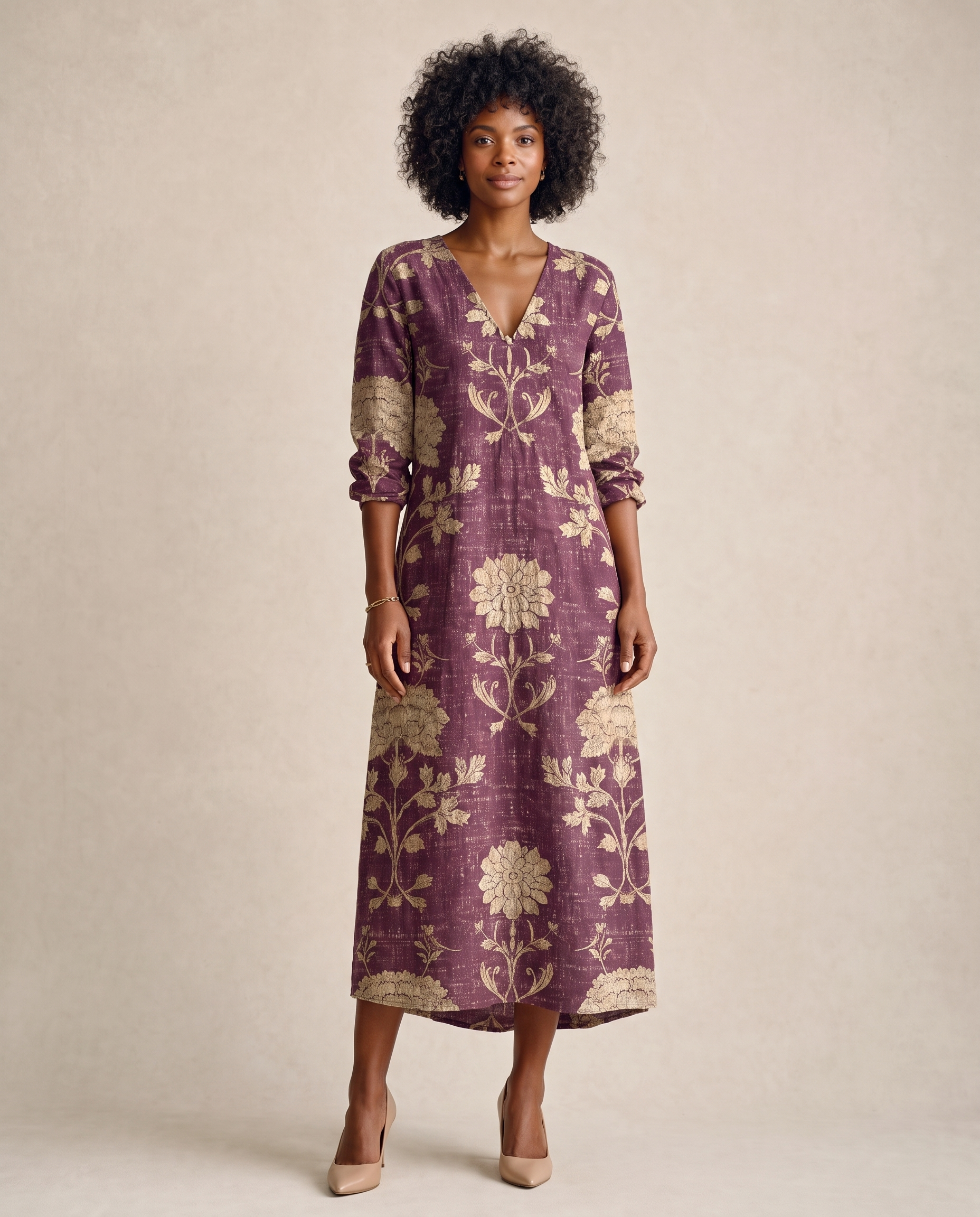 Printed Midi Dress with Pockets — Plum studio