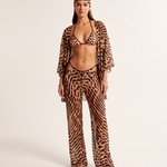 Printed Three Piece Bikini Set with Kimono Cover Up – primary product view