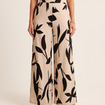 Printed Wide Leg Trousers with Relaxed Fit – primary product view