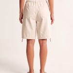 Relaxed Cargo Denim Shorts with Low Rise – alternate product view