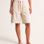 Relaxed Cargo Denim Shorts with Low Rise – primary product view