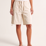 Relaxed Cargo Denim Shorts with Low Rise – primary product view