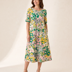 Relaxed Floral Midi Dress — Green studio