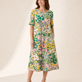 Relaxed Floral Midi Dress — Green studio