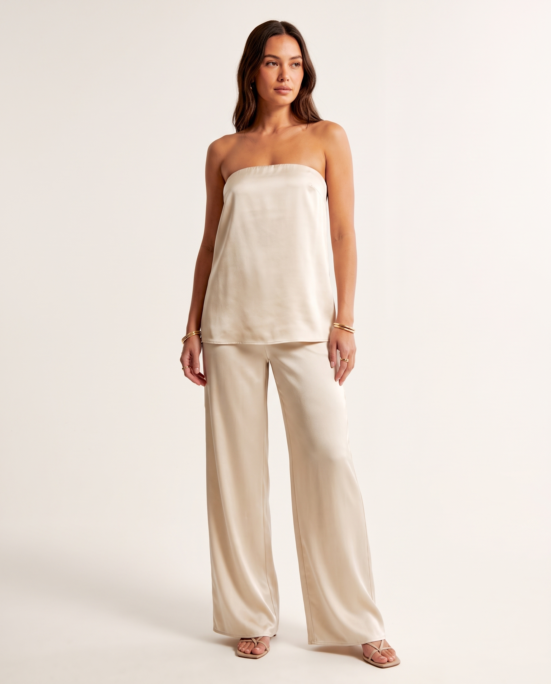 Satin Bustier and Wide Leg Trouser Set – primary product view