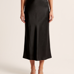 Satin Midi Skirt with Straight Cut – primary product view