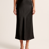 Satin Midi Skirt with Straight Cut – primary product view