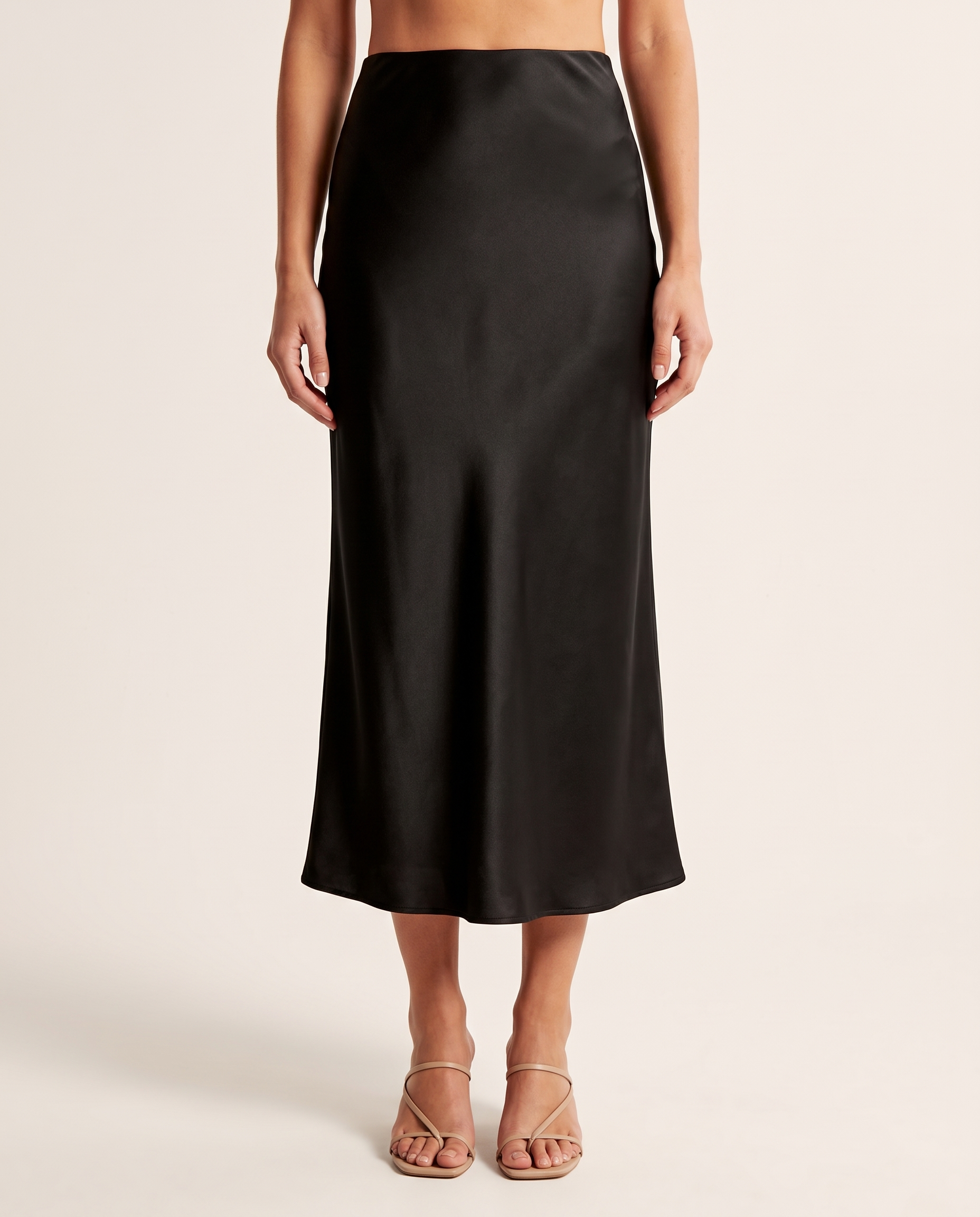 Satin Midi Skirt with Straight Cut – primary product view