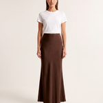 Satin Trumpet Maxi Skirt with High Waist – primary product view