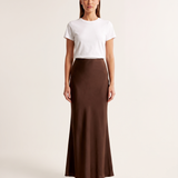 Satin Trumpet Maxi Skirt with High Waist – primary product view