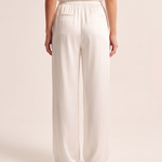 Satin Wide Leg Trousers with Elastic Waist – alternate product view