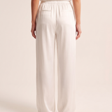 Satin Wide Leg Trousers with Elastic Waist – alternate product view