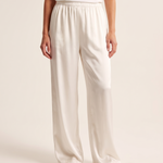Satin Wide Leg Trousers with Elastic Waist – primary product view