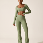 Seamless Two Piece Activewear Set with Long Sleeve Top – primary product view