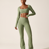 Seamless Two Piece Activewear Set with Long Sleeve Top – primary product view