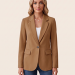 Sheryl women's long sleeve blazer – Brown