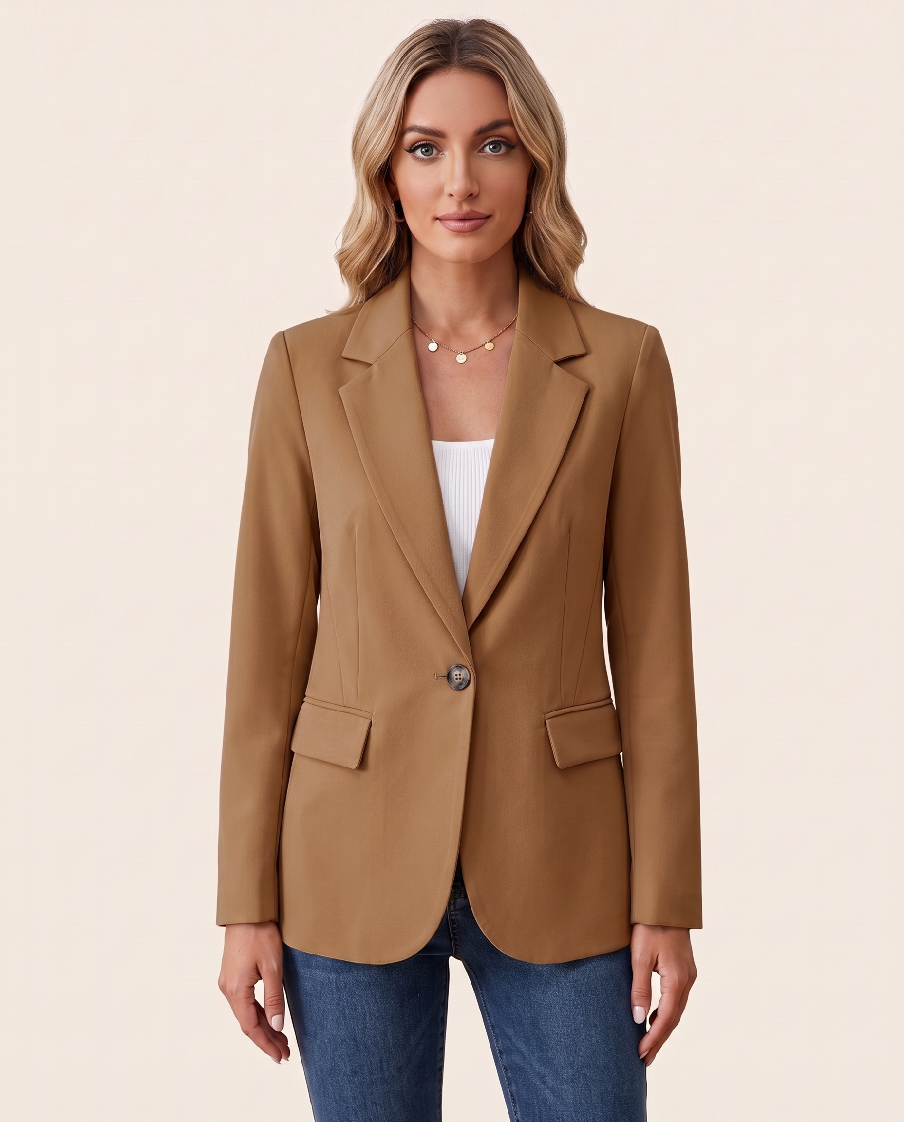 Sheryl women's long sleeve blazer – Brown