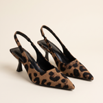 Cut-Out Pointed-Toe Slingback Heels — product view