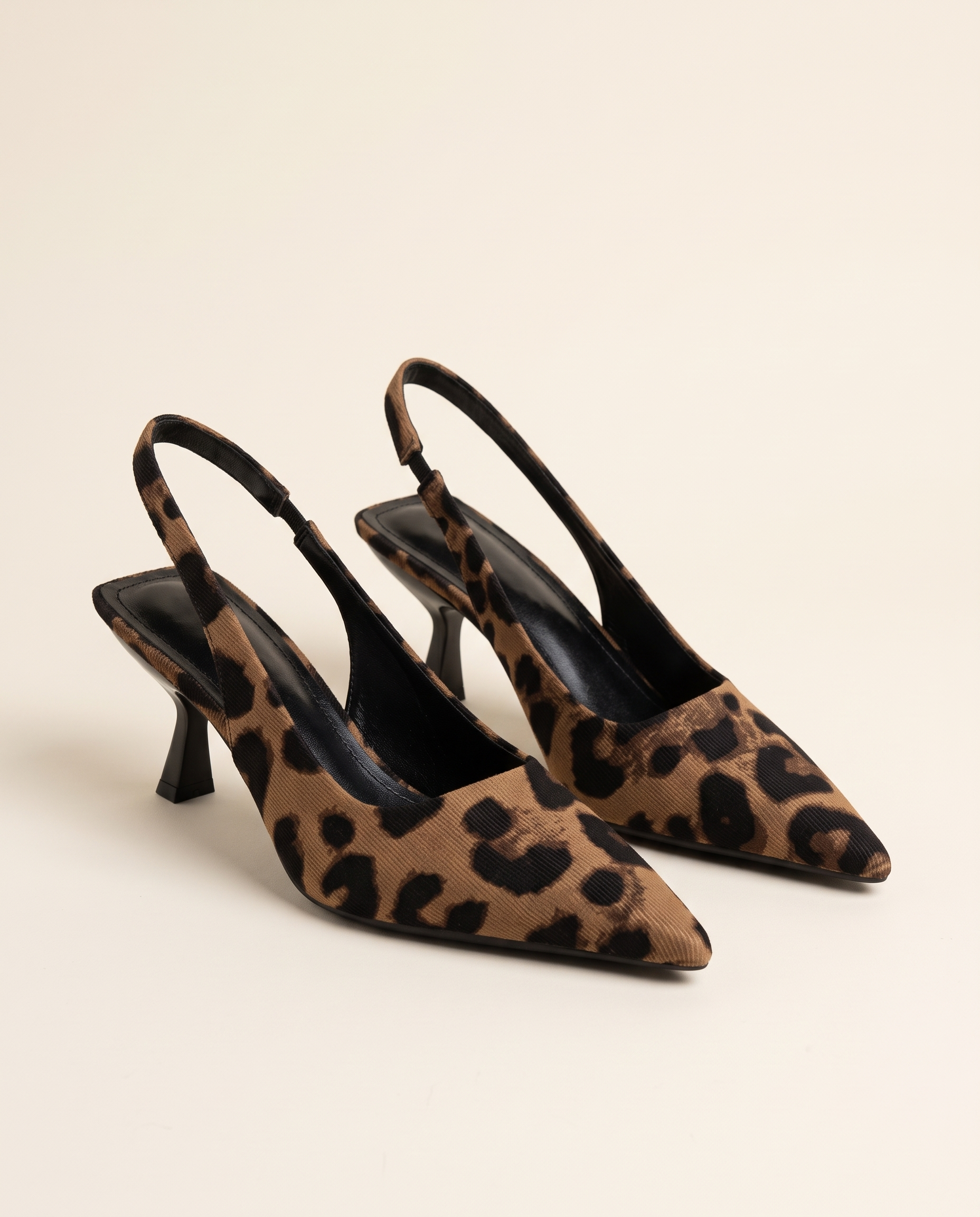 Cut-Out Pointed-Toe Slingback Heels — product view