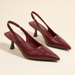 Cut-Out Pointed-Toe Slingback Heels — product view