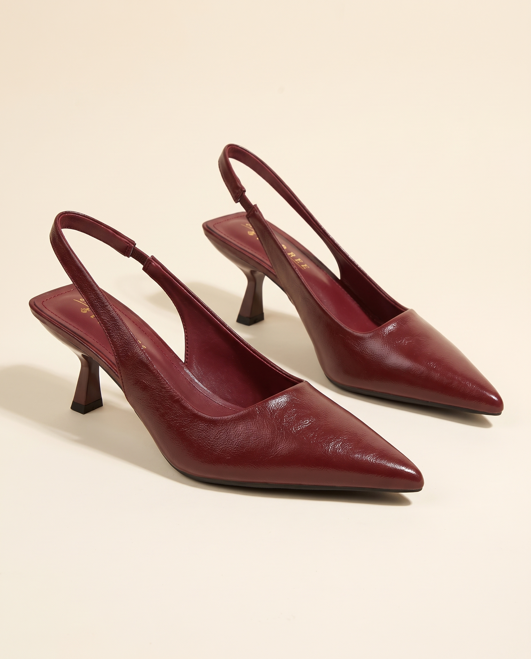 Cut-Out Pointed-Toe Slingback Heels — product view