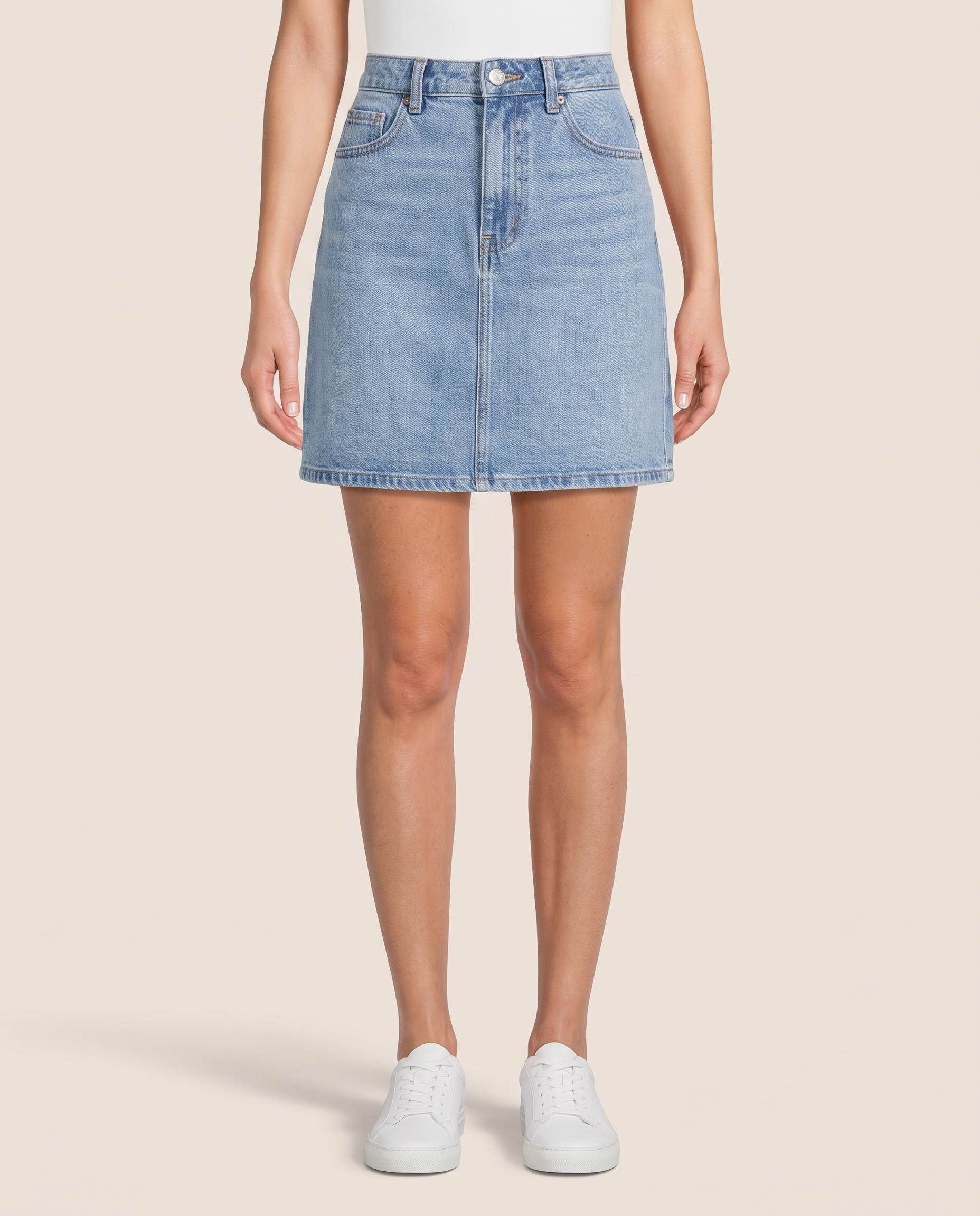 Denim Mini Skirt — front view