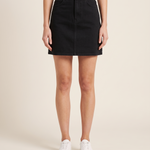 Denim Mini Skirt — Black front