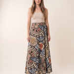 Marisol Floral Tie-Side Maxi Skirt — front view