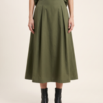 Solid Swing Maxi Skirt — front view