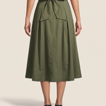 Solid Swing Maxi Skirt — back view